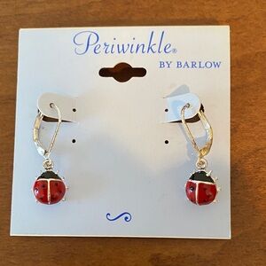 Periwinkle by Barlow Red and Black Ladybug Earrings